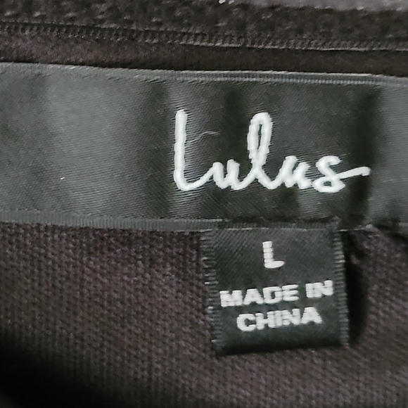 Lulus Ignite My Love Black Floral Embossed Strapless Fringe Midi Dress L - Picture 10 of 12